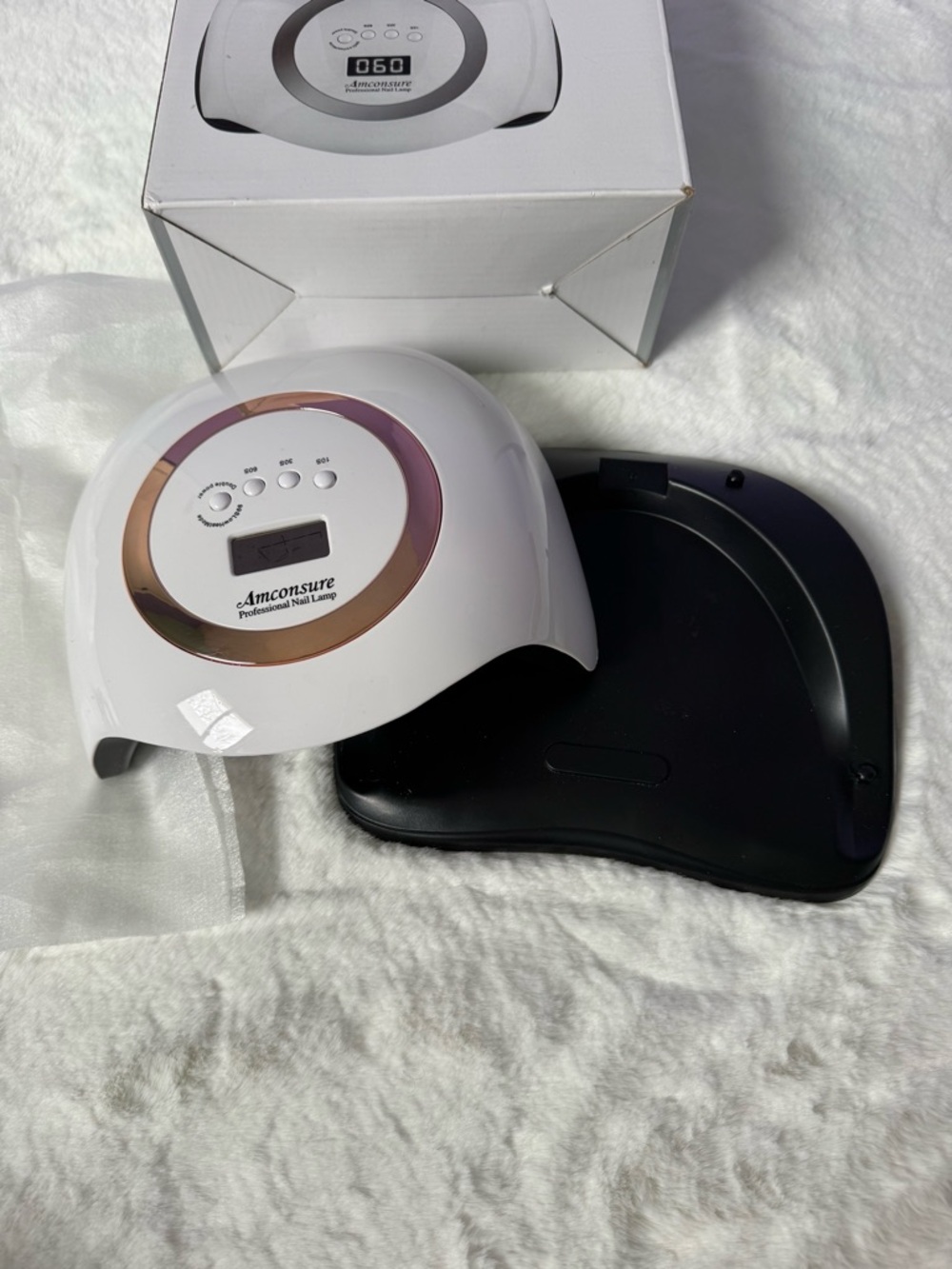 Amconsure Professional LED Nail Lamp - White with Rose Gold Trim